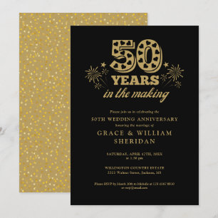 Invitation In The Making Gold Black 50e anniversaire de maria