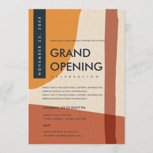 INVITATION INAUGURATION GRANDIOSE ART ABSTRAIT MODERNE ROUILL
