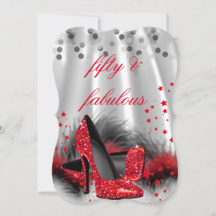 Invitation Incroyables talons hauts rouges 50 Noir Argent Ann