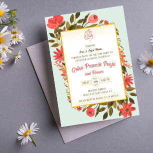 Invitation Inde Hindu Houseréchauffe Griha Pravesh