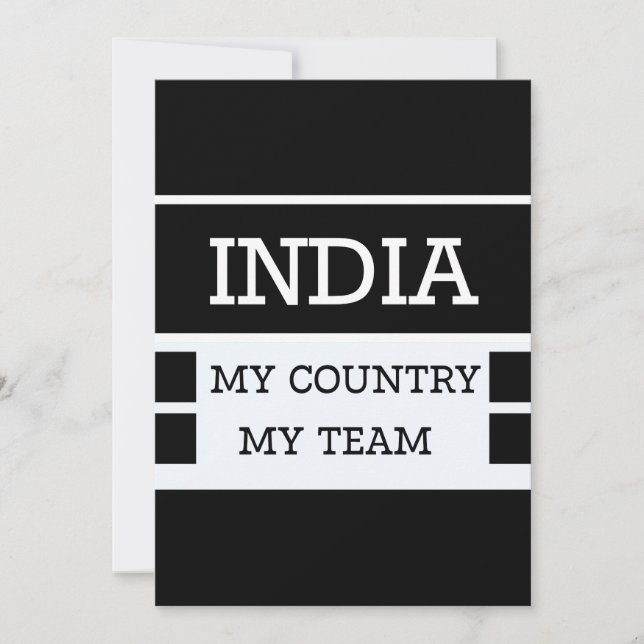 Invitation India My Country My Team Concept (Devant)