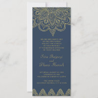 Indian Elegant Marine or Mehndi Mariage hindou Inv