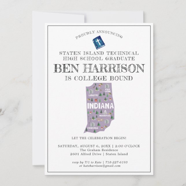 Invitation Indiana | College Bound Graduation Party (Devant)