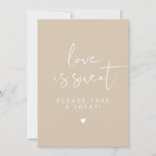 Invitation INDIE Boho Beige Cream Love is Sweet Favor Sign