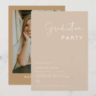 Invitation INDIE Boho Earth Toned Beige Graduation Party
