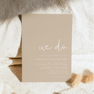 Invitation INDIE Moderne Bohémienne Tone Beige Mariage