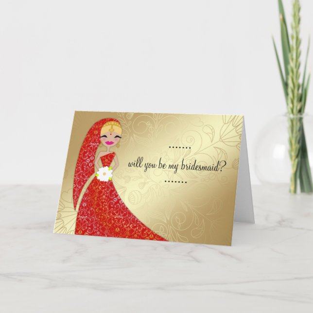 Invitation Indien blond d'Updo de robe fleurie du henné 311 (Devant)