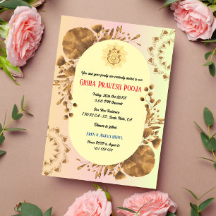Invitation Indien Hindu Houseréchauffer Griha Pravesh Russe