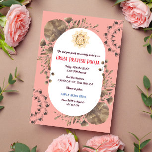 Invitation Indien Hindu Houseréchauffer Griha Pravesh Russe