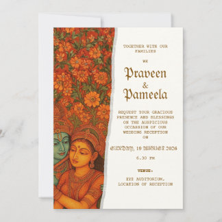 Invitation indienne avec peinture murale de Radhak