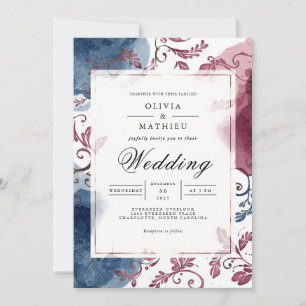 Invitation Indigo Berry Floral Mariage