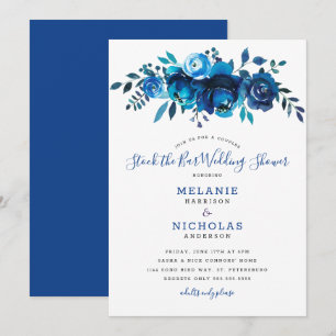 Invitation Indigo Blue Stock le Bar wedding shower
