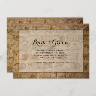 Invitation Industrie Chic briques mariage Enregistrer la date