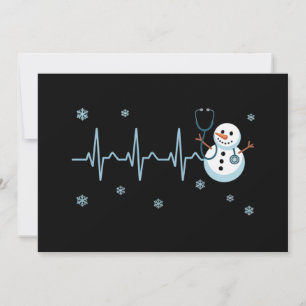 Invitation Infirmière au rythme cardiaque Bonhomme de neige N