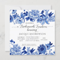 Influence asiatique Bleu Blanc Floral Bridesmaitre