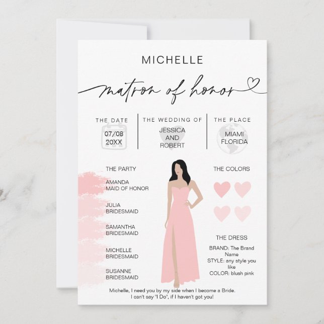 Invitation Infographie de la palette rose pâle des infos sur  (Devant)