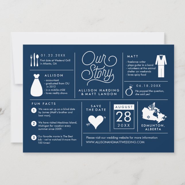 Invitation Infographie du Canada Enregistrer la date Annoueme (Devant)