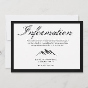 Invitation Informations de mariage en plein air avec calligra
