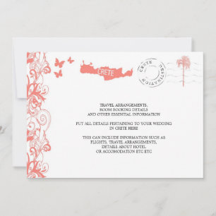 Invitation Informations de voyage pour un mariage en Crète