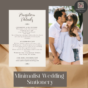 Invitation Informations Minimalistes De Réception De Mariage