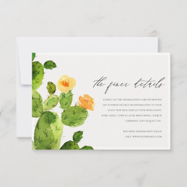 INVITATION INFORMATIONS SUR LA FLEUR DE CACTUS DU DÉSERT À L' (Devant)