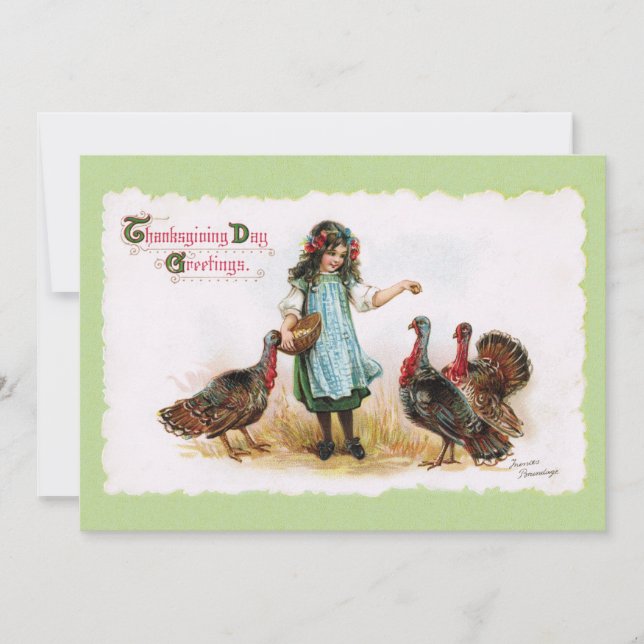 Invitation informelle de Thanksgiving Vintage (Devant)