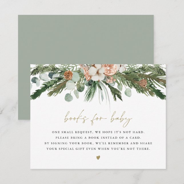 Invitation INGE Cosy Scandinavian Winter Books for Baby Card (Devant / Derrière)