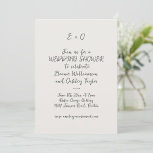 Invitation Initiales manuscrites noires pour une fête de mari