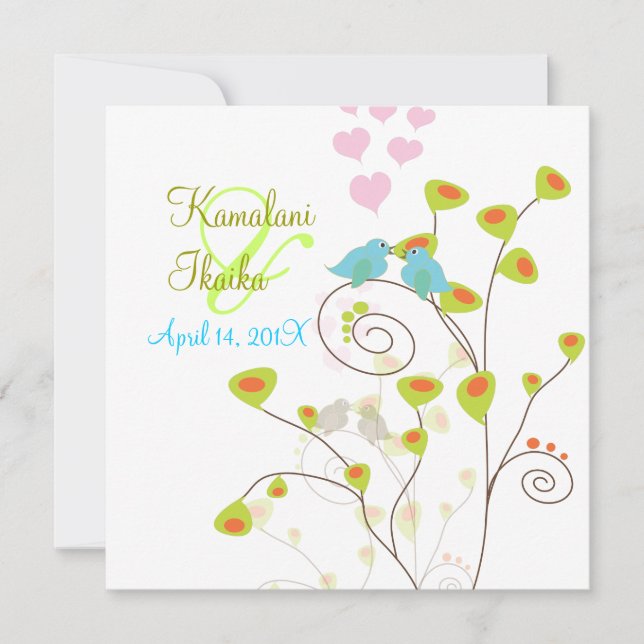 Invitation Inséparables, ajoutez votre arrière - plan. (Devant)