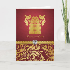 Invitation Inséparables chinois du double bonheur