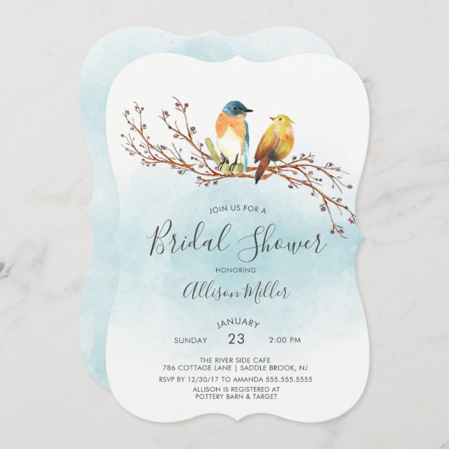 Invitation Inséparables Couple nuptiale douche (Devant / Derrière)