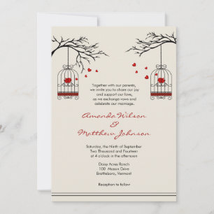 Invitation Inséparables dans les mariages d'oiseaux