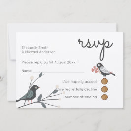 Invitation Inséparables de bois mariage RSVP MENU Rustic Kraf