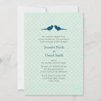 inséparables Et White Polka Dot Mint Mariage Invit