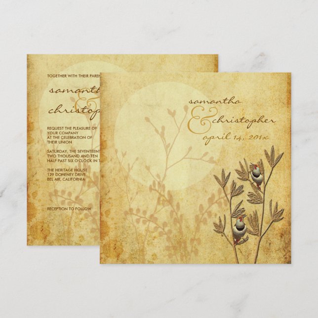 Invitation Inséparables+invitations de mariage (Devant / Derrière)