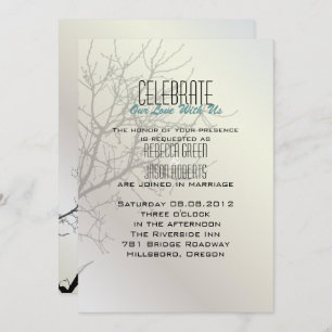 Invitation Inséparables modernes Arbre blanc Mariage Invitati