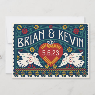 Invitation Inséparables Papel Picado customisé mis à jour Inv