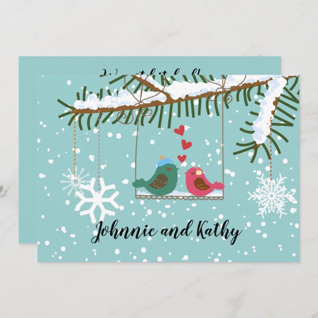 Invitation Inséparables Swing Réception hiver seulement Invit (Devant / Derrière)