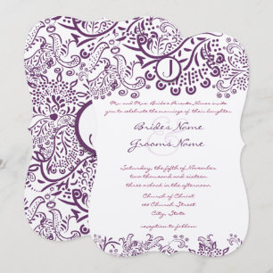 Invitation Inséparables violets Conte de fées Monogrammes Mar