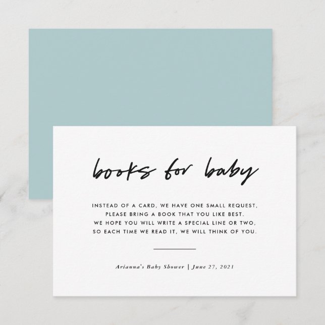 Invitation Insertion de la demande de livre minimale moderne  (Devant / Derrière)