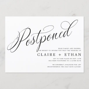 Invitation Insertion de report Mariage simple