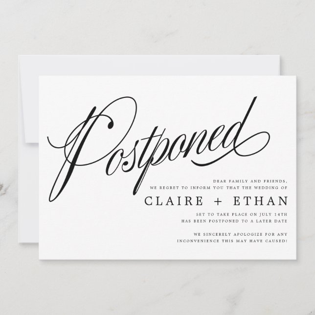 Invitation Insertion de report simple Mariage (Devant)