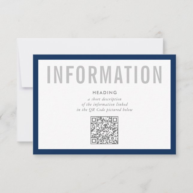 Invitation INSERTION D'INFORMATIONS Code QR minimal moderne m (Devant)