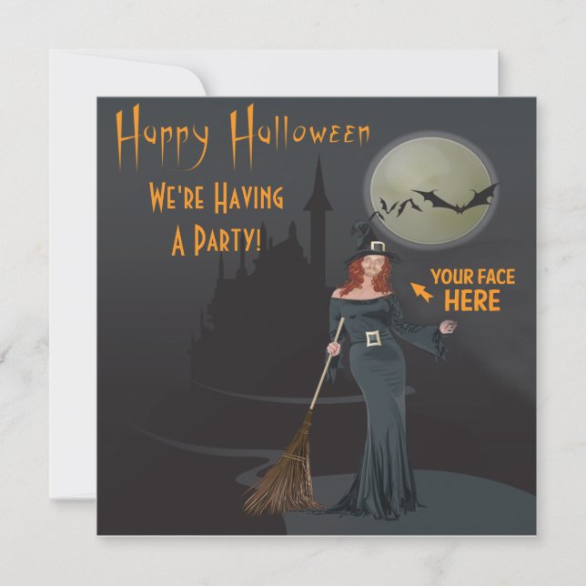 Invitation INSERTION d'invitation de photo de Halloween VOTRE (Devant)