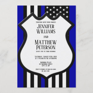 Invitation Insigne de la ligne bleue mince