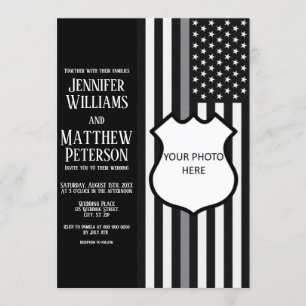 Invitation Insigne de ligne gris mince Insigne de photo