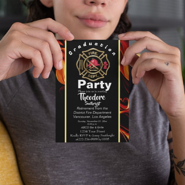 Invitation Insigne de pompier Graduation de pompier (Créateur téléchargé)