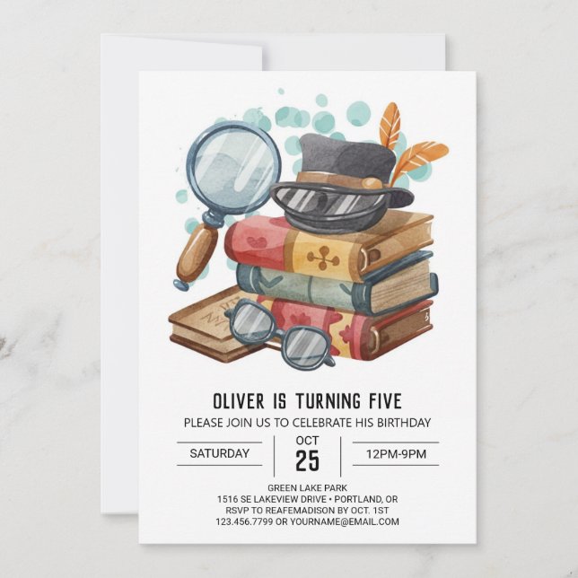 Invitation Inspecteur Spy Numérique Anniversaire (Devant)