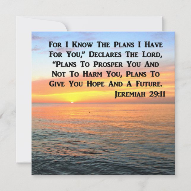 INVITATION INSPIRANT JEREMIAH 29:11 SUNRISE (Devant)