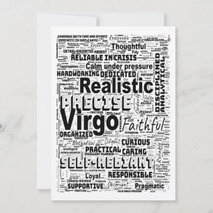 Invitation Inspiration de Nuage de Mots du Zodiaque Vierge